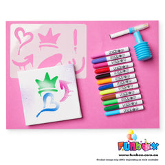 Graffiti Spray Markers with Canvas Board and Stencils