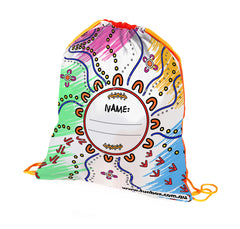 Colour-In Indigenous Drawstring Backpack by Iesha Wyatt