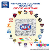 25% OFF BULK BUY SALE! AFL Colour-In Mouse Pad - Choose Your Team! (BULK - 100)