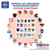 (20-PACK) AFL Licensed Individual Team Sticker Sheets - Choose Your Team!
