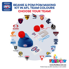 Beanie & Pom Pom Kit in AFL Colours - Choose Your Team! (10-PACK)