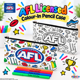 30% OFF! AFL Licensed Colour-In Pencil Case