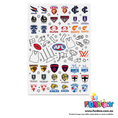 25% OFF BULK BUY SALE! AFL Licensed Sticker Sheet A4