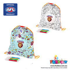 AFL Colour-In Footy Boot Bag - Choose Your Team! (10-PACK)