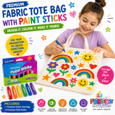 Canvas Tote Bag Cotton Blend with Paint Sticks Kit