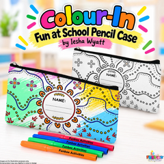 Colour-In Fun at School Pencil Case by Iesha Wyatt