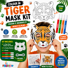 Tiger Colour-In Mask Kit