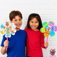Colour-In Flower Windmill Kit