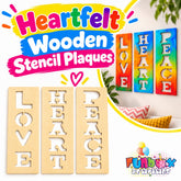 Heartfelt Wooden Stencil Plaques