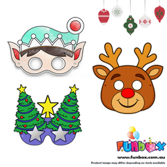 Christmas Colour-In Masks (Mixed Designs) - BULK BUY 300 units
