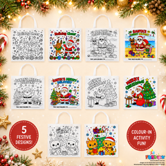 Colour-In Christmas Santa Tote (Includes Markers)