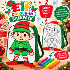 Pre-Order! Colour-Me-In Christmas Elf Backpack