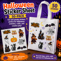 Halloween Sticker Sheets- Pack of 50