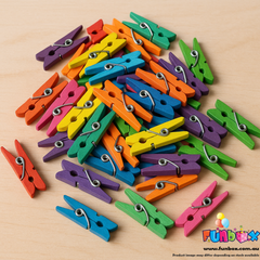 Mini Coloured Wooden Craft Pegs (1000-Pack)