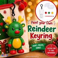 Paint your Own Christmas Reindeer Keyring