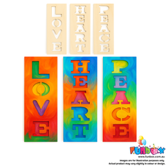 Heartfelt Wooden Stencil Plaques