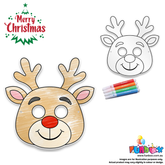 Christmas Reindeer Colour-In Mask