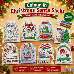 Colour-In Christmas Santa Sack (Includes Markers)