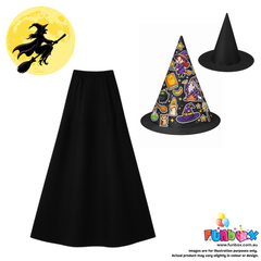 Halloween Witch Costume (Cape & Hat)