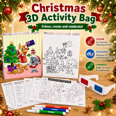 3D Christmas Activity Bag (With Markers)