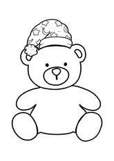 Colour-In Pyjama Bear - FREE Printable Activity