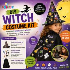 Halloween Witch Costume (Cape & DIY Witch Hat Craft Kit)