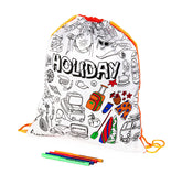 Holiday Colour-In Drawstring Backpack