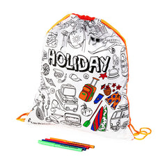 Holiday Colour-In Drawstring Backpack
