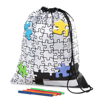Load image into Gallery viewer, Puzzle Design Drawstring Bag