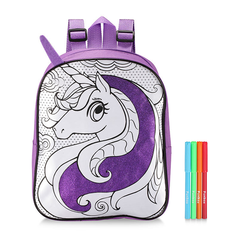 Colour-Me-In Unicorn Backpack with Markers