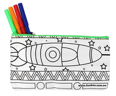 Colour-In Rocket Ship Pencil Case
