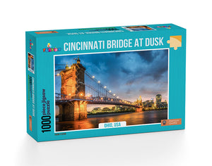 Cincinnati Bridge at Dusk 1000 Piece Puzzle