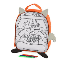 Load image into Gallery viewer, Colour-Me-In Fox Backpack with Markers
