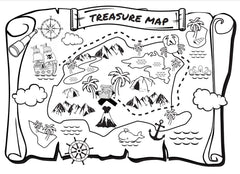 Treasure Map Colouring Sheets (Pack of 10)