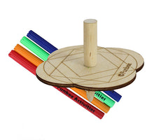 4 Quarters Wooden Spinning Top with Markers