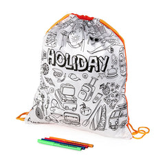 Holiday Colour-In Drawstring Backpack