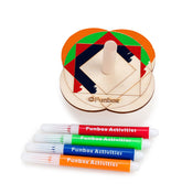 4 Quarters Wooden Spinning Top with Markers