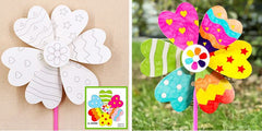 Colour-In Flower Windmill Kit