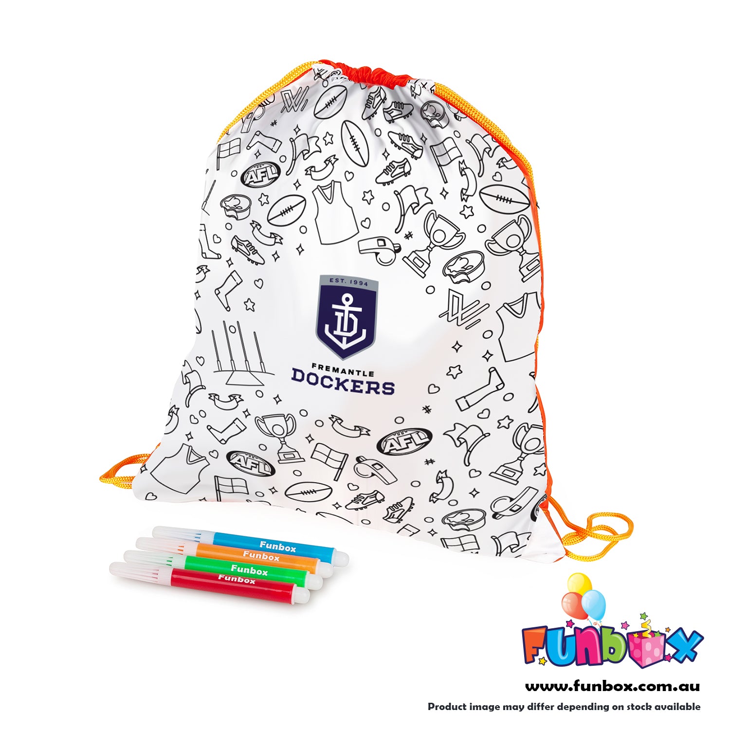 AFL Colour-In Footy Boot Bag - Choose Your Team! (10-PACK)