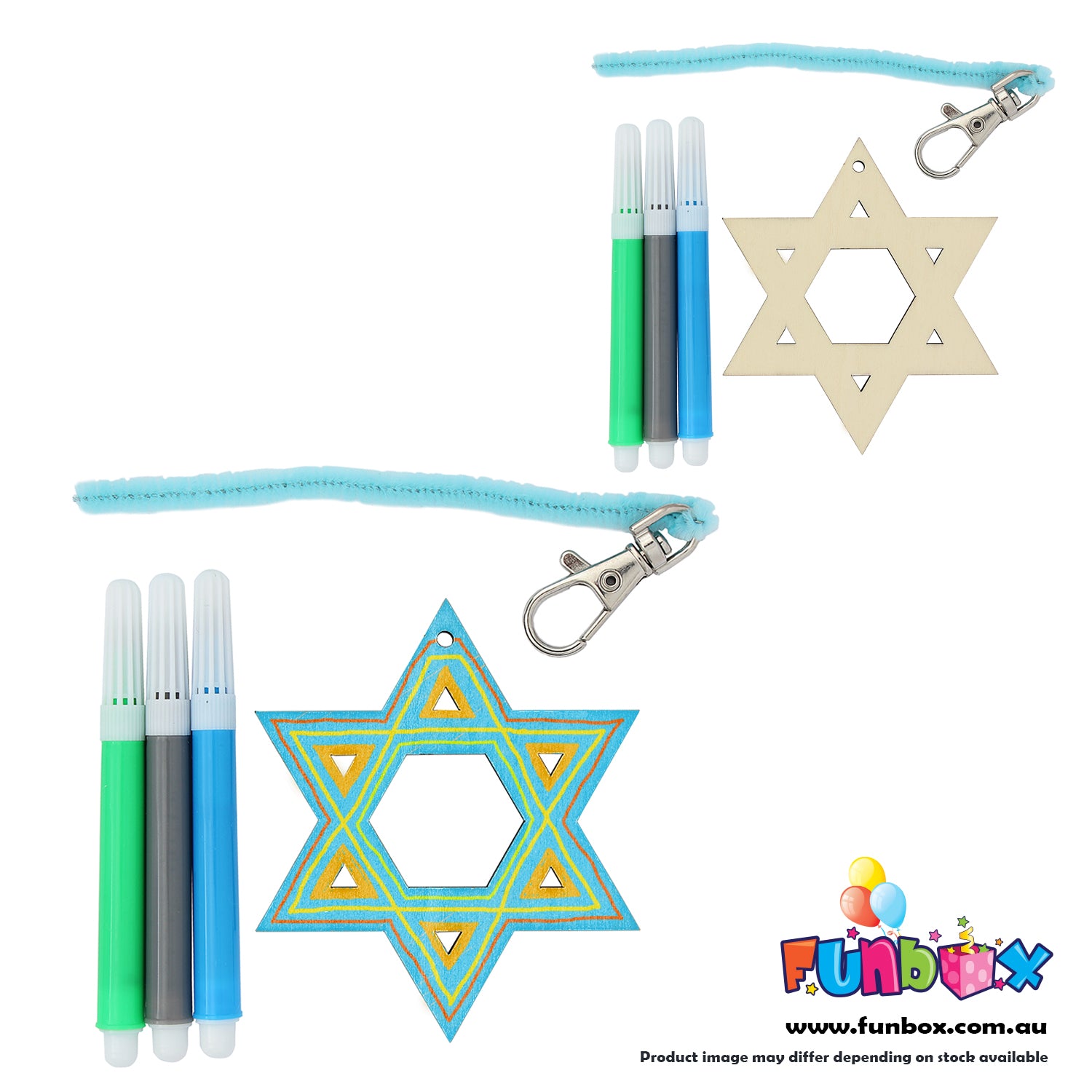 Star Of David Wooden Bag Tag Kit
