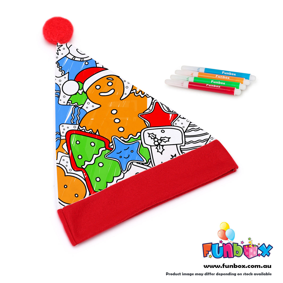 Colour-In Gingerbread Man Christmas Hat! (No Markers)