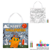 Load image into Gallery viewer, Halloween Colour-In Tote Bag