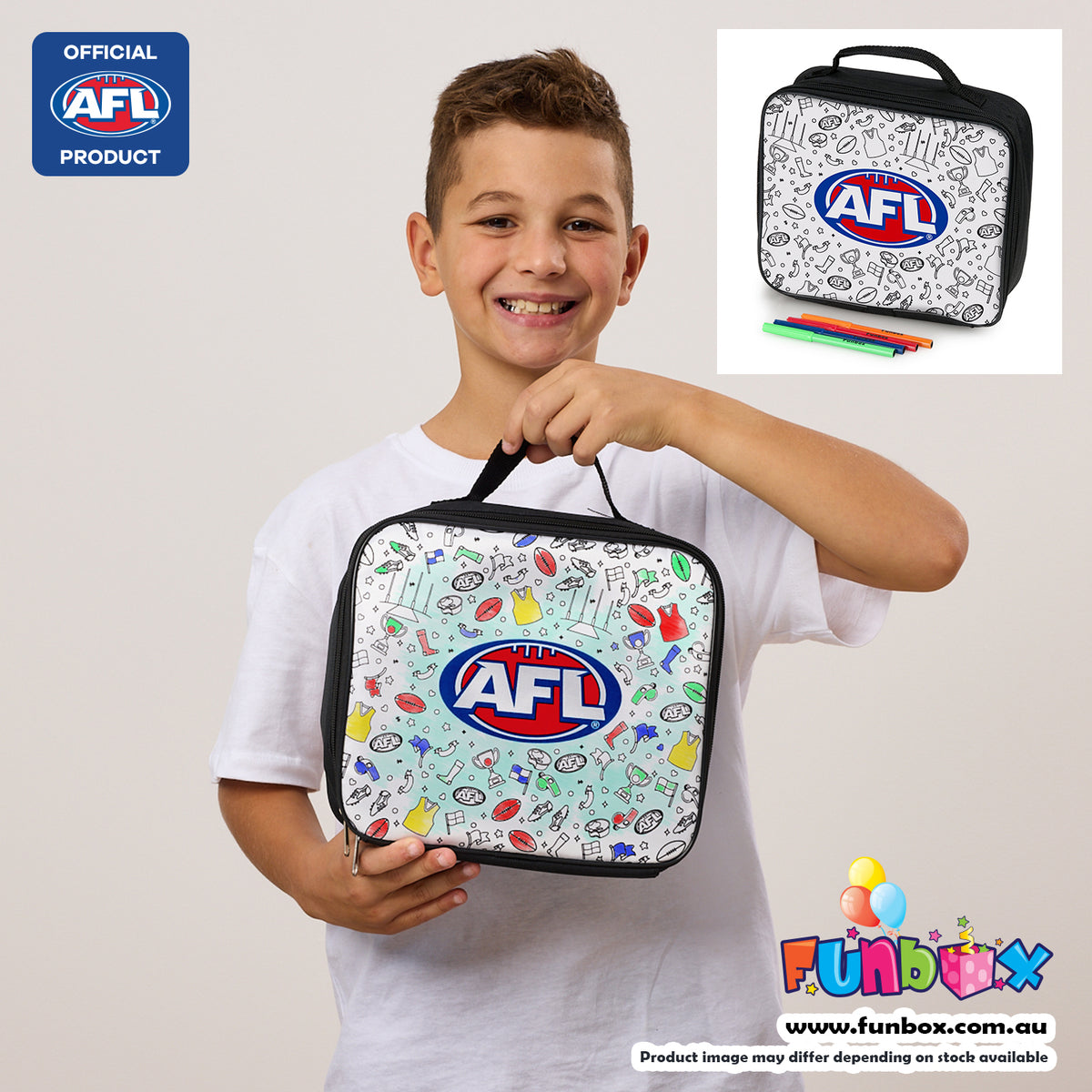 25% OFF BULK BUY SALE! AFL Colour-In Lunch Box