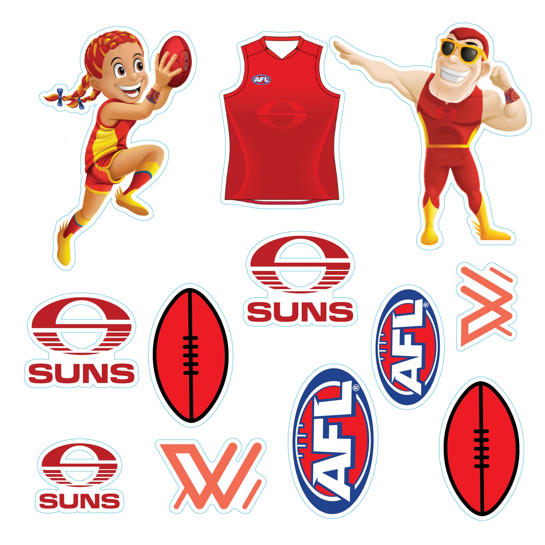 25% OFF BULK BUY SALE! (BULK - 100 UNITS) AFL Licensed Individual Team Sticker Sheets - Choose Your Team