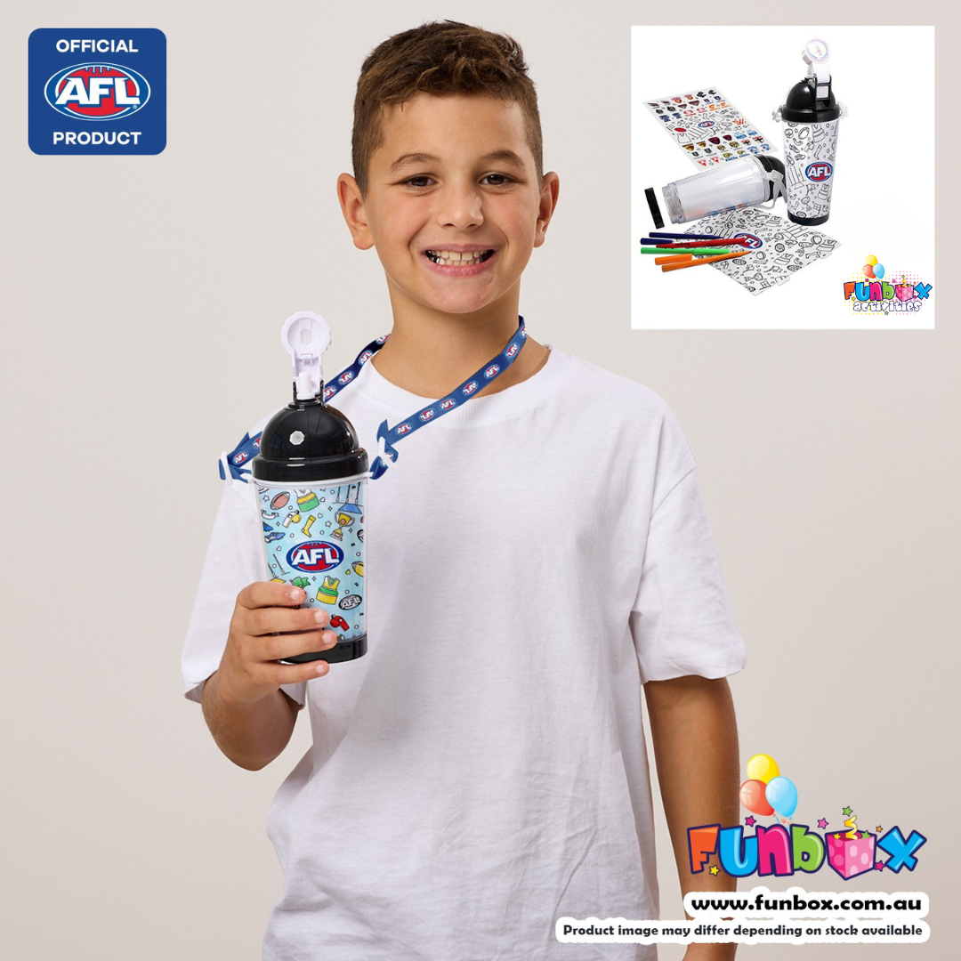 AFL Colour-In Drink Bottle & Lanyard Kit