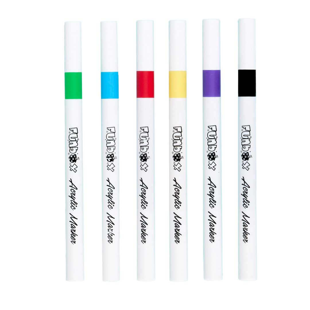 Acrylic Markers - 6 Vibrant Colours!