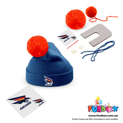 Beanie & Pom Pom Kit in AFL Colours - Choose Your Team! (10-PACK)