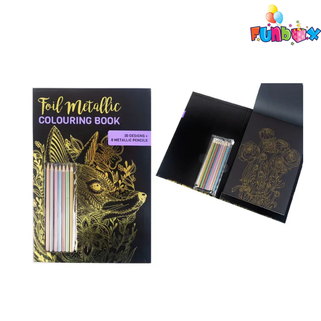 Adult Foil Colouring Book with Pencils