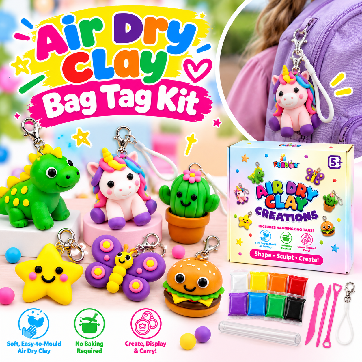 Pre-Order! Air Dry Clay Bag Tag Kit