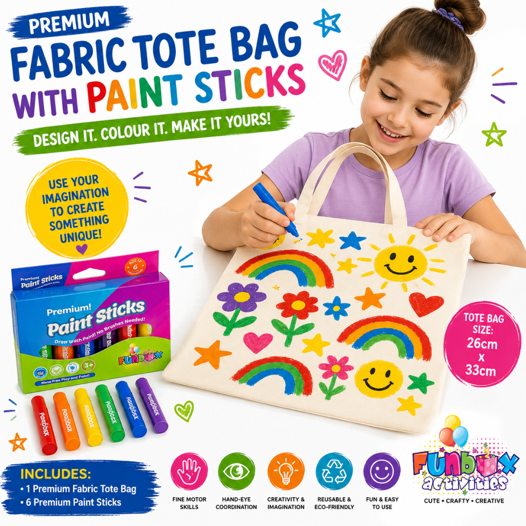 Canvas Tote Bag Cotton Blend with Paint Sticks Kit